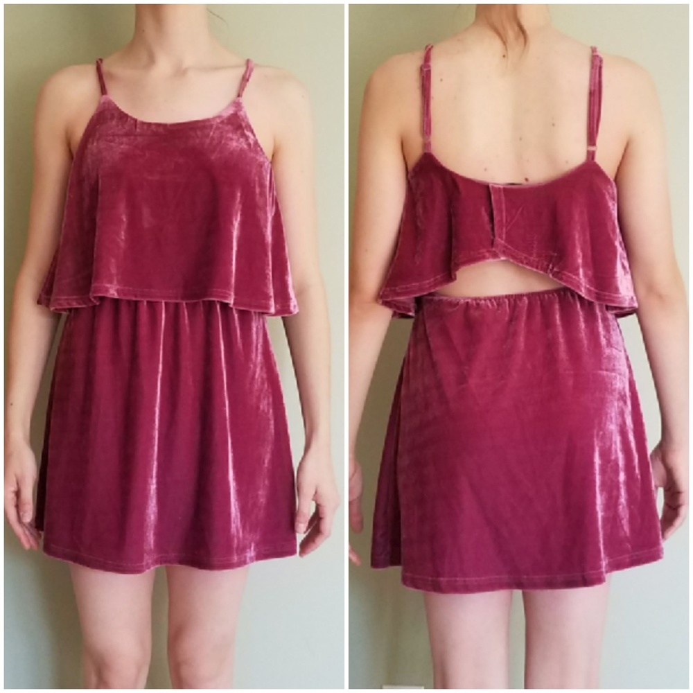 NEW Tobi Blush Pink Velvet Moonlight Velour Dress
